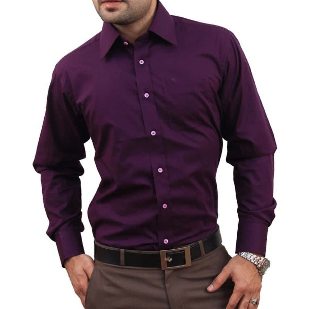 "A Purple Shirt on a Hanger in a Closet" Wallpaper