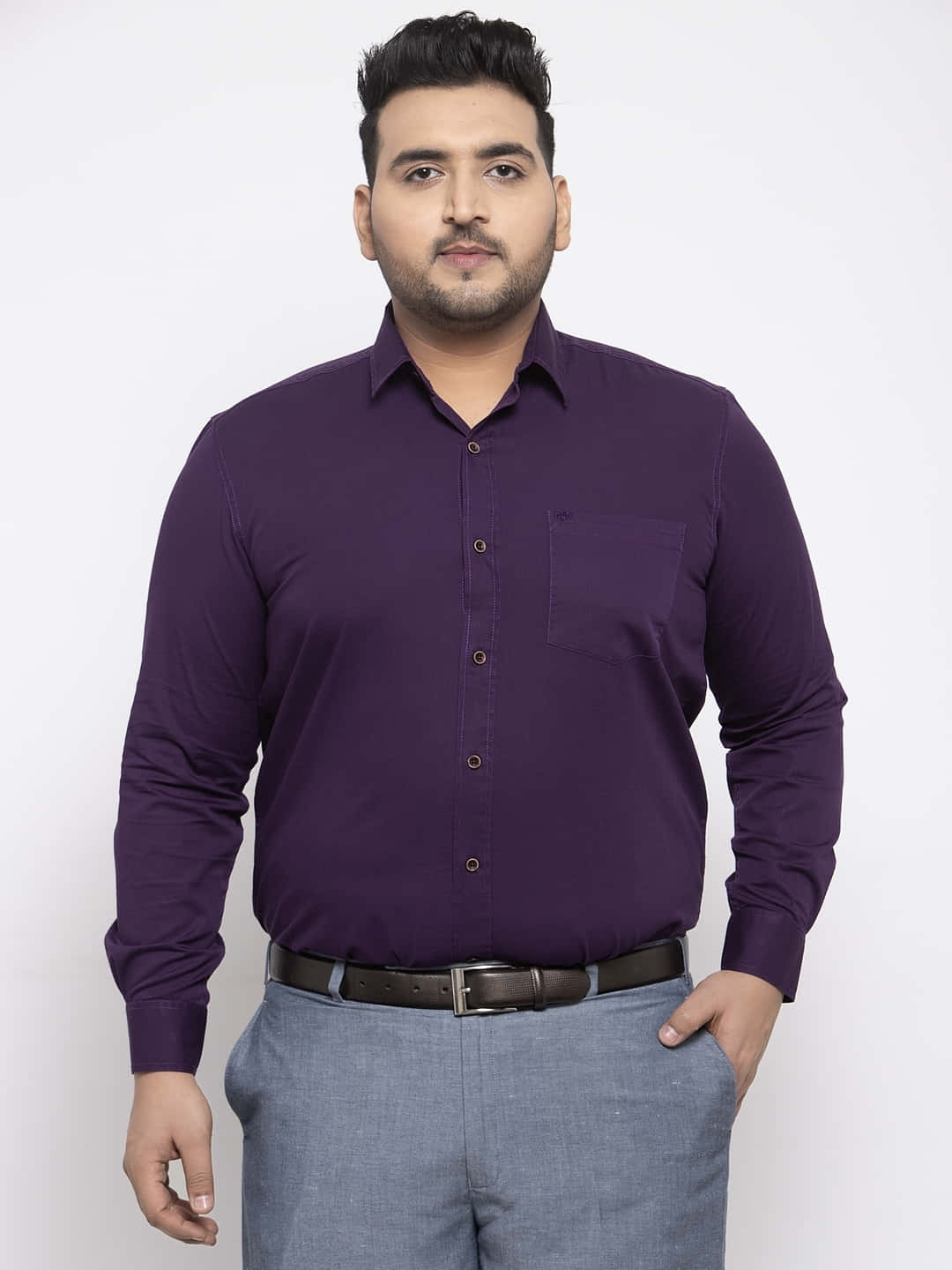 Add a statement to your style with this elegant purple shirt Wallpaper