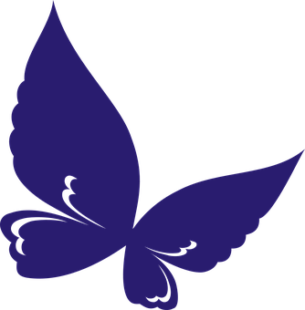 Purple Silhouette Butterfly PNG