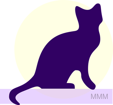 Purple Silhouette Cat Graphic PNG