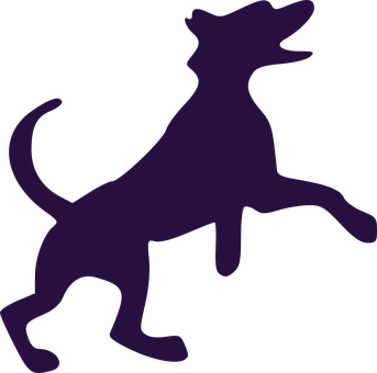 Purple Silhouette Dog Graphic PNG