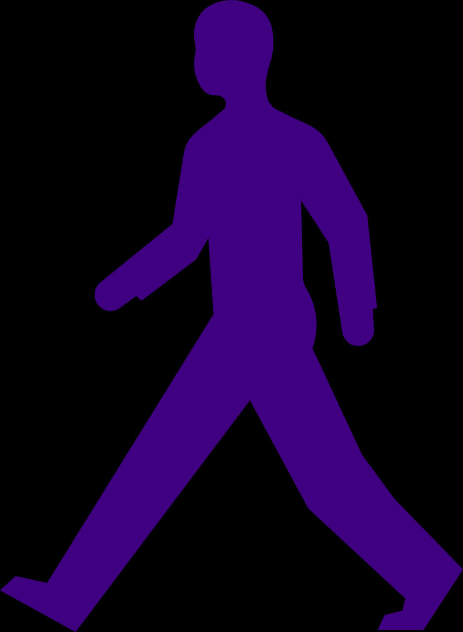 Purple Silhouette Person Walking PNG