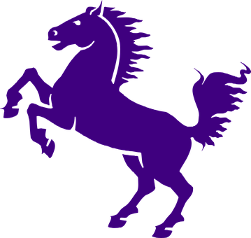 Purple Silhouette Rearing Horse PNG
