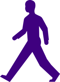 Purple Silhouette Walking Man PNG