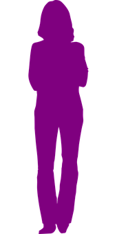 Purple Silhouette Woman Standing PNG