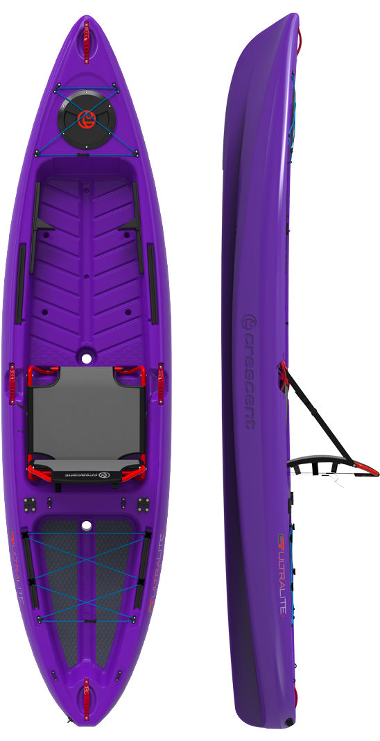 Purple Sit On Top Kayak Product View PNG