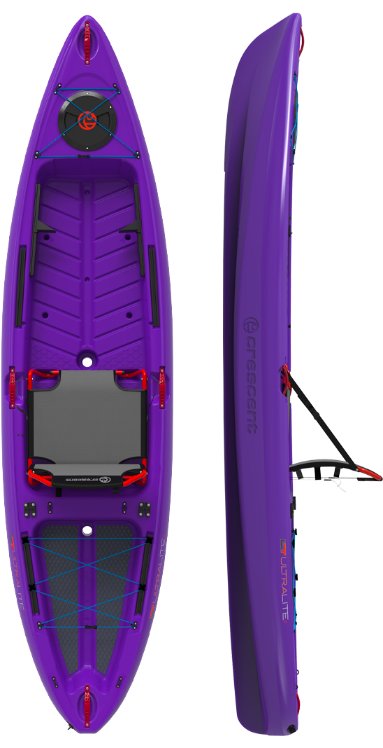 Purple Sit On Top Kayak Topand Side View PNG