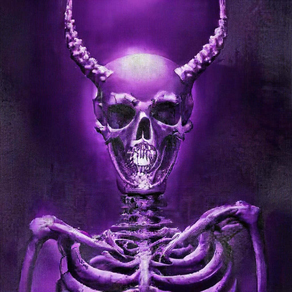 Purple Skeleton Aesthetic Artwork Wallpaper