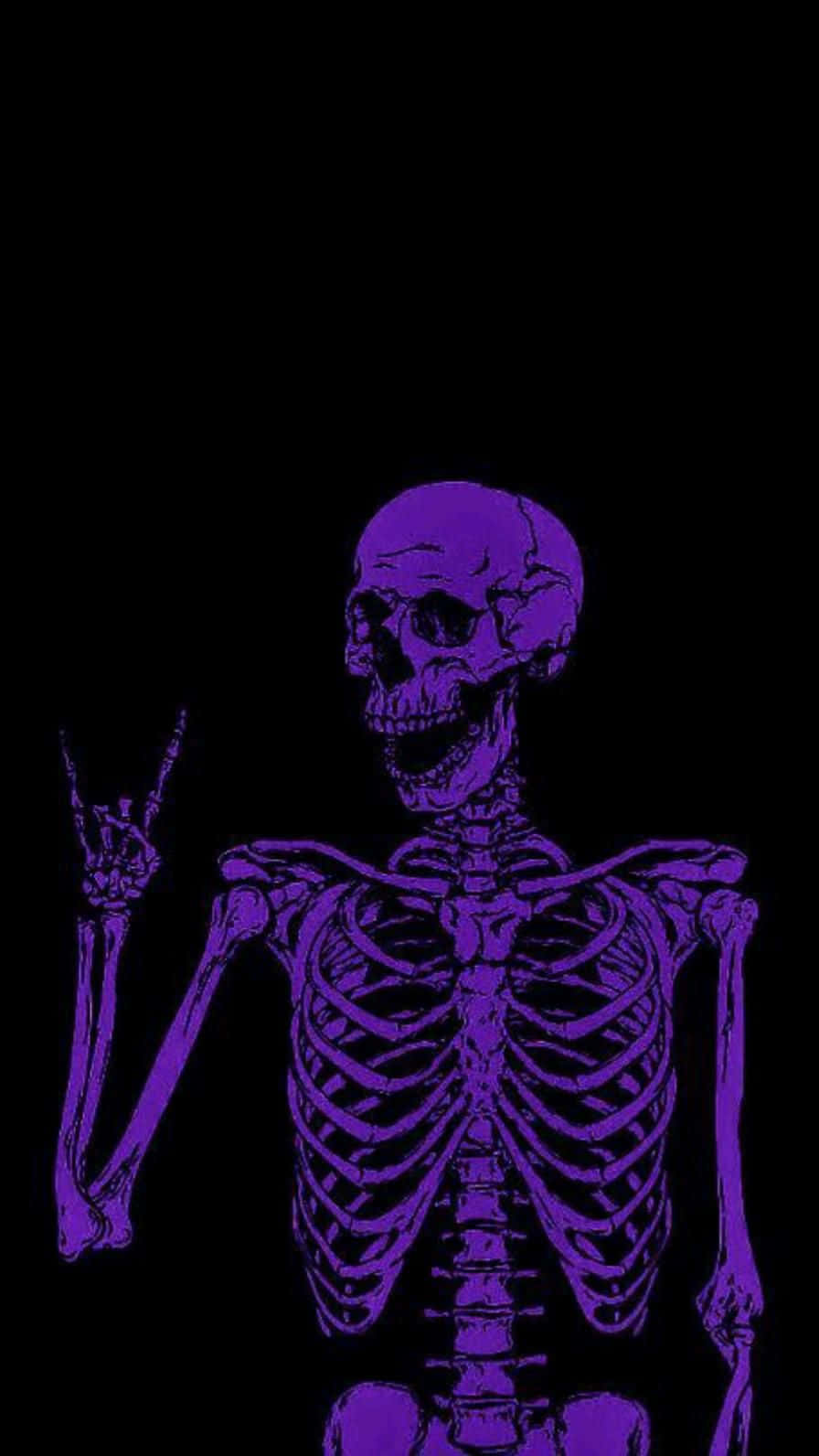 Purple Skeleton Aesthetic Wallpaper