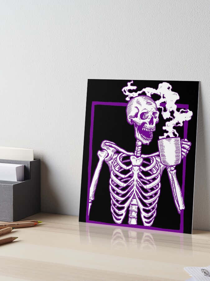Purple Skeleton Artwork Desk Decor.jpg Wallpaper