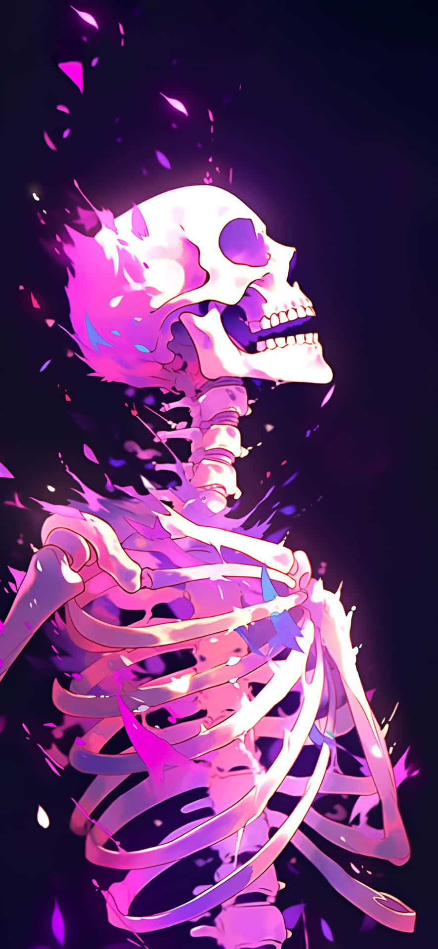 Purple Skeleton Dissolve Art Wallpaper