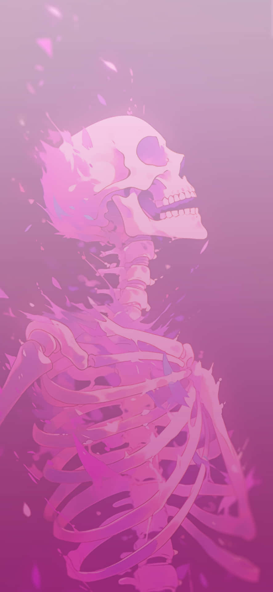 Purple Skeleton Dissolving Aesthetic.jpg Wallpaper