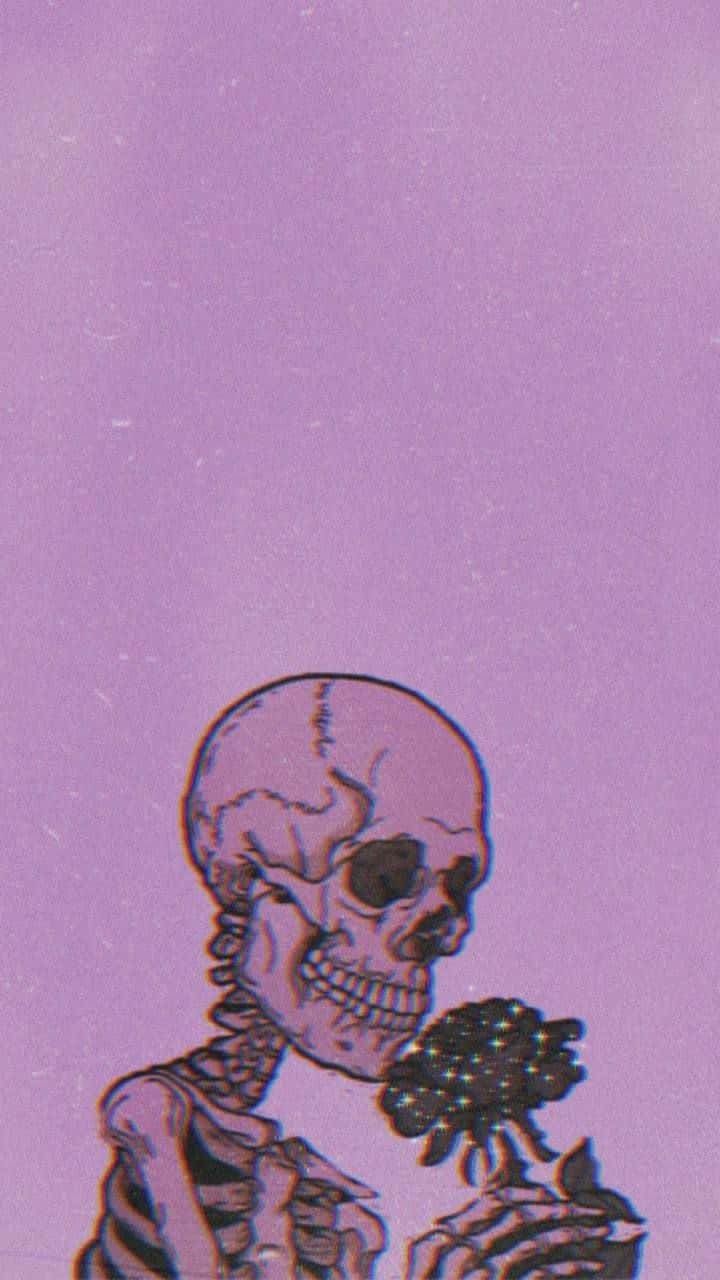 Purple Skeleton Flower Aesthetic.jpg Wallpaper
