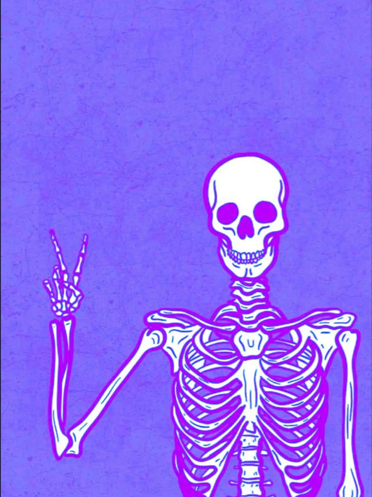 Purple Skeleton Peace Sign Wallpaper