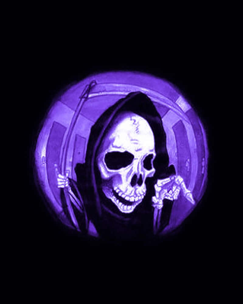 Purple Skull Glow Aesthetic.jpg Wallpaper