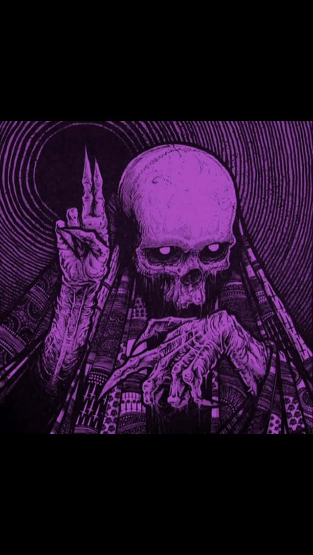 Purple Skull Hypnotic Aura Wallpaper