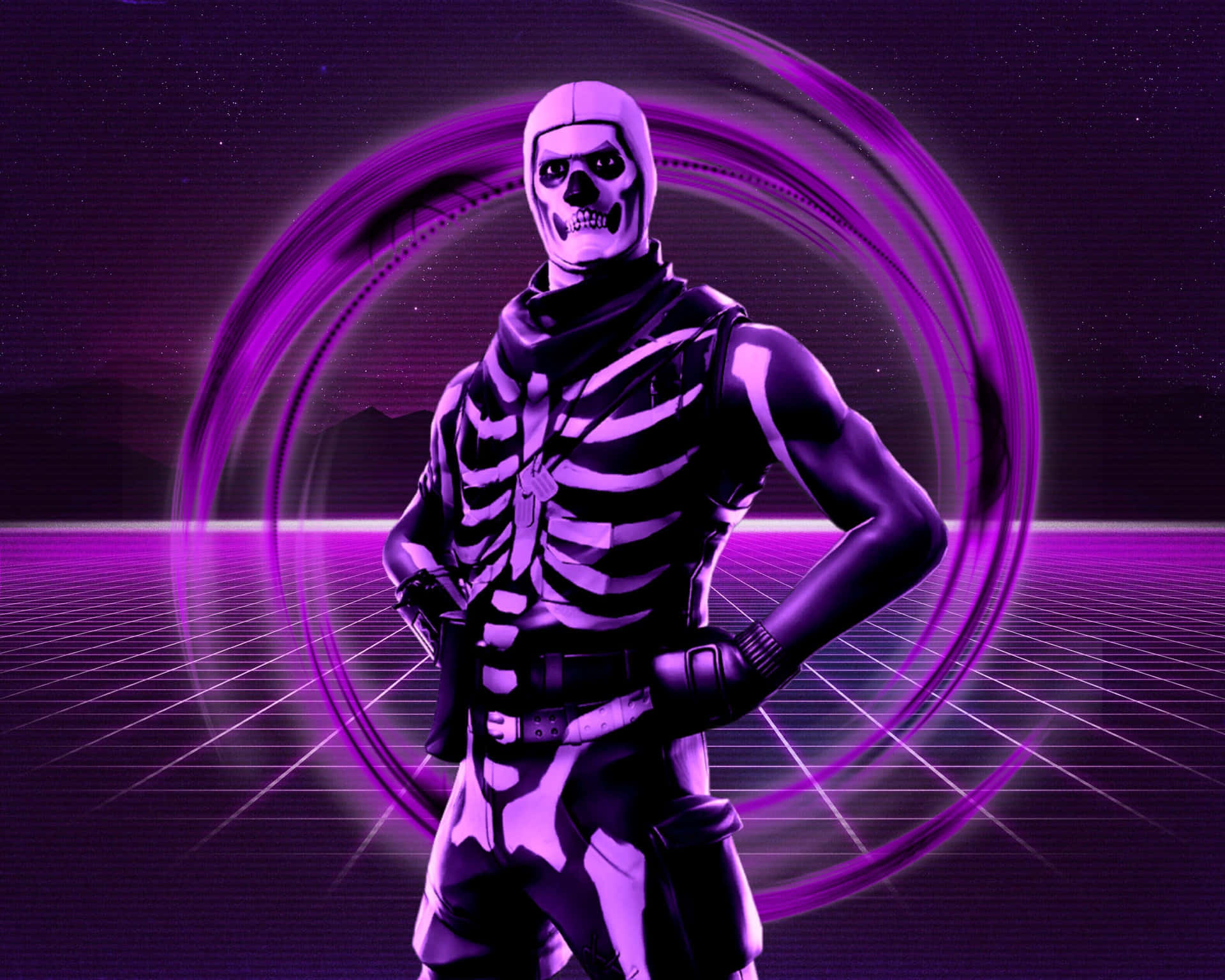 Out of this world fashion with the Purple Skull Trooper Wallpaper