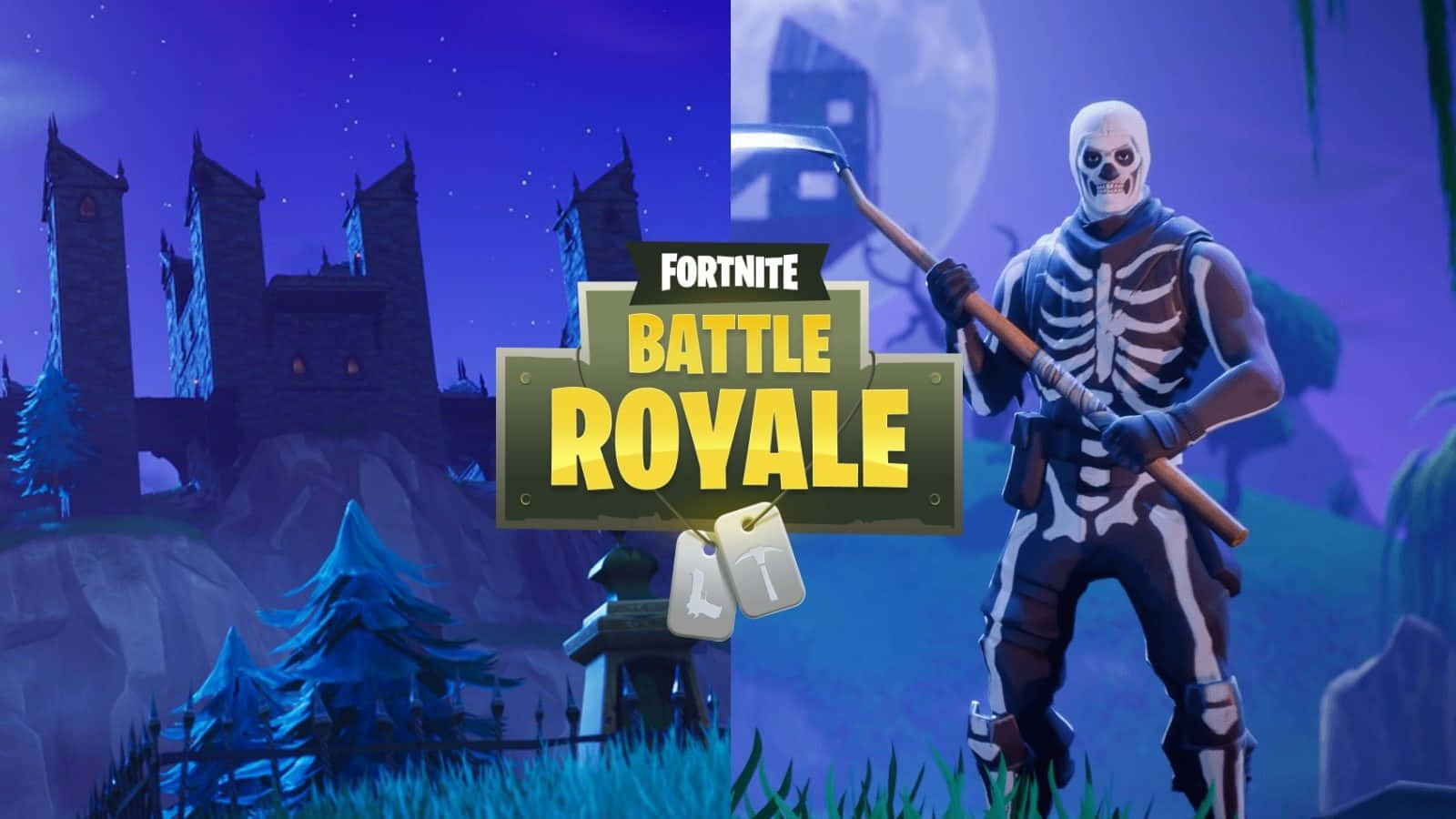 Get ready for a clash in your favorite game with the striking Purple Skull Trooper! Wallpaper