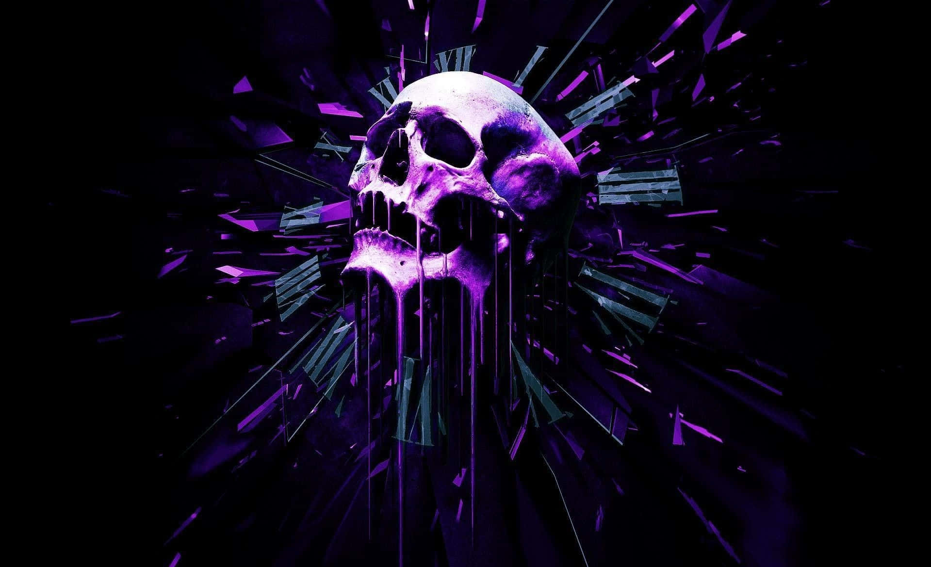 Omfamnaden Mörka Sidan Med Purple Skull Trooper Wallpaper