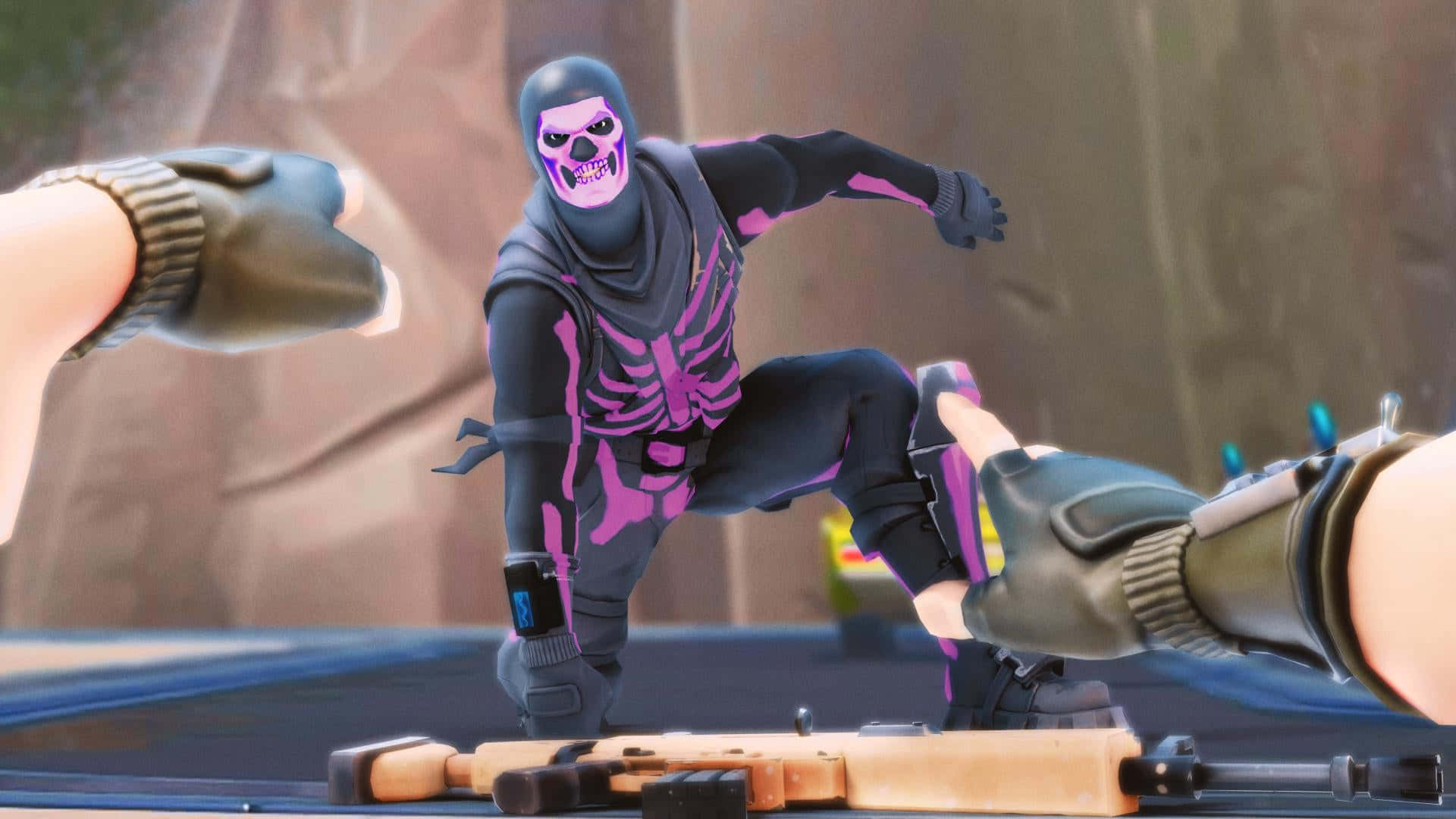 Purple Skull Trooper to Protect and Serve Wallpaper