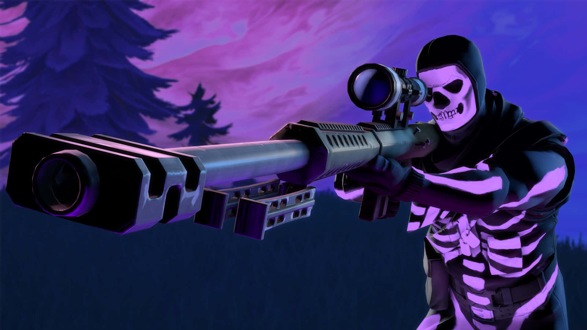 "Unlock your true power with the Purple Skull Trooper!" Wallpaper