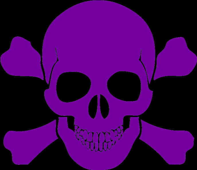 Purple Skulland Crossbones Graphic PNG