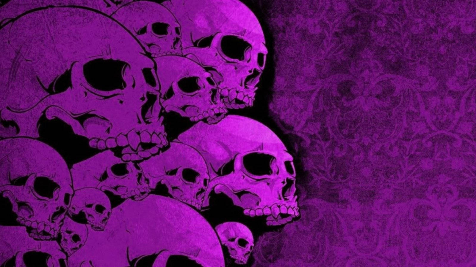 Purple Skulls Full Hd 1600x900 Wallpaper