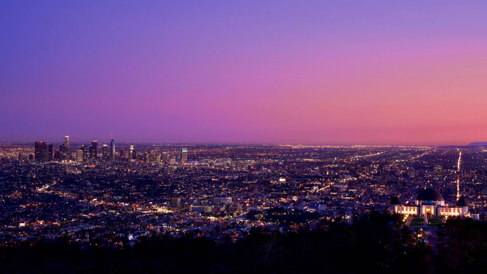 Purple Sky In Los Angeles 4k Wallpaper