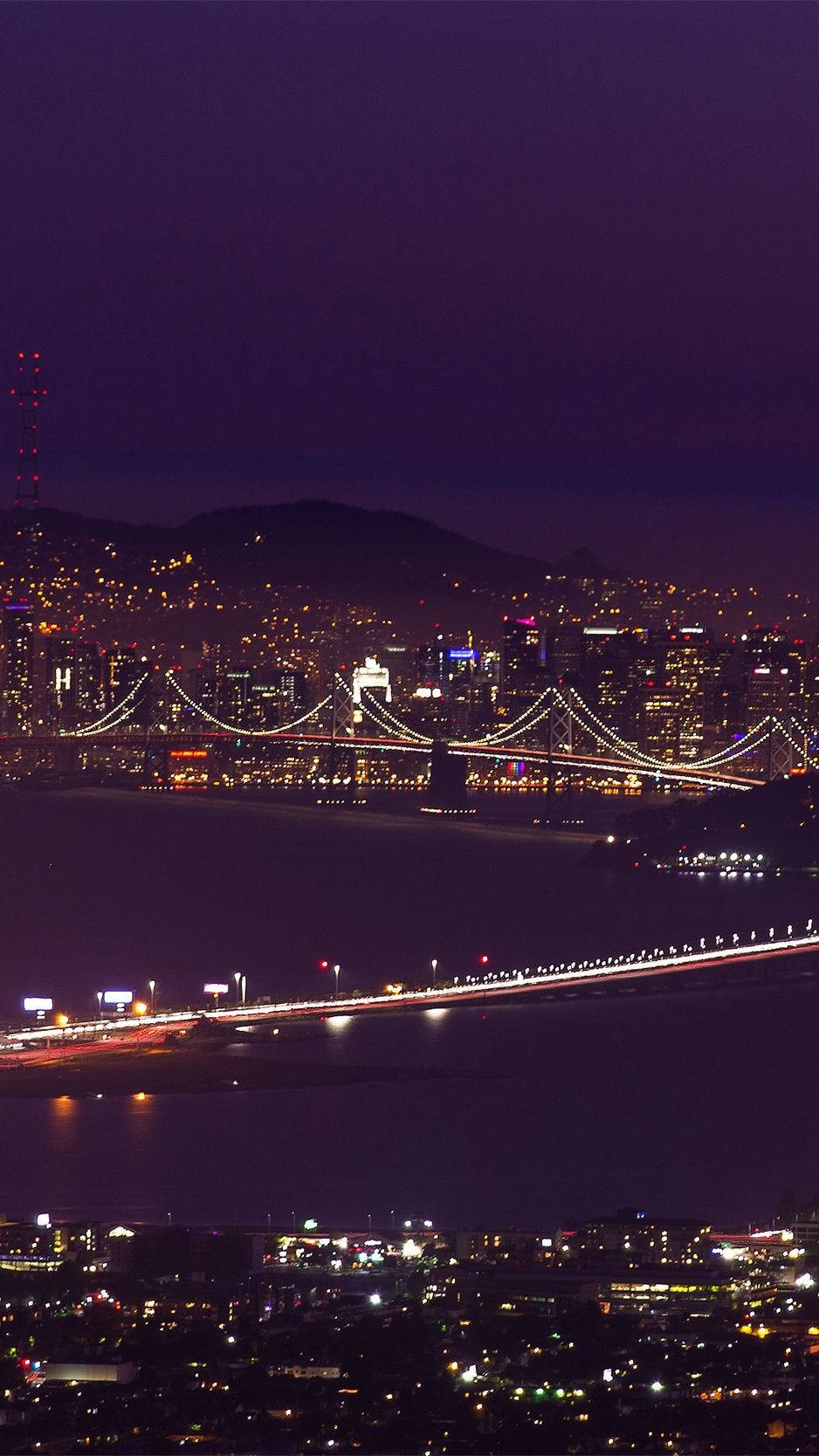 Purple Sky In San Francisco Iphone Wallpaper