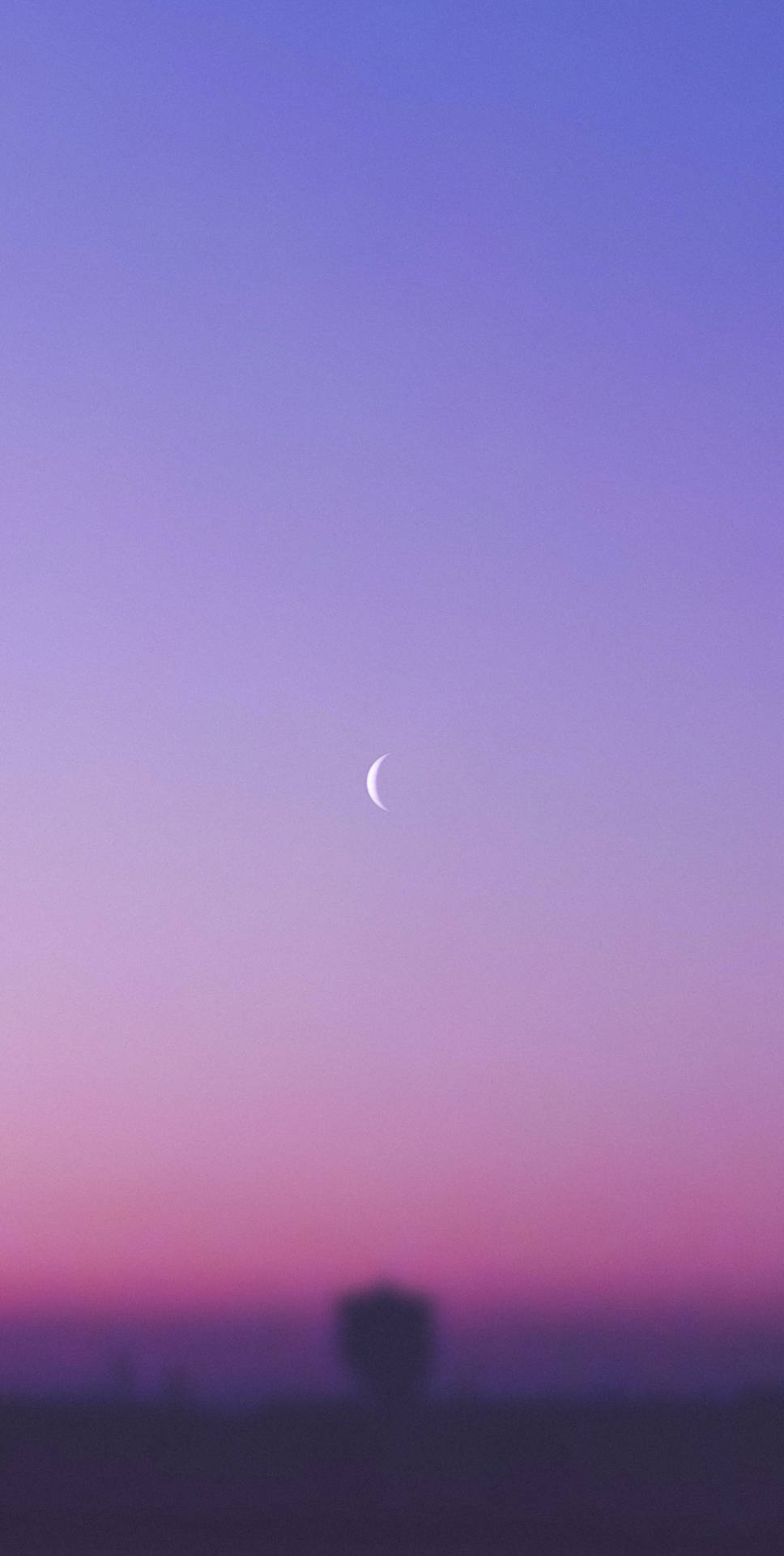 Purple Sky With Crescent Moon Wallpaper