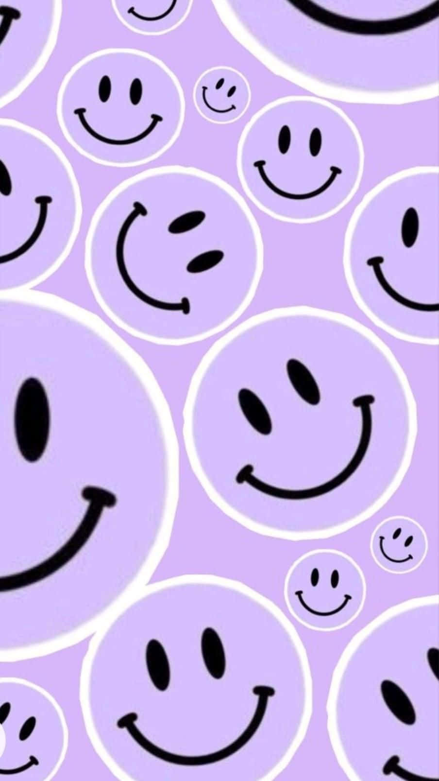 Purple Smiley Face Pattern.jpg Wallpaper