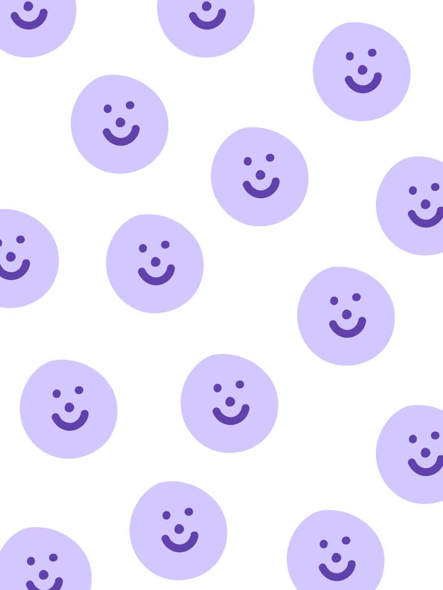 Purple Smiley Face Pattern Wallpaper
