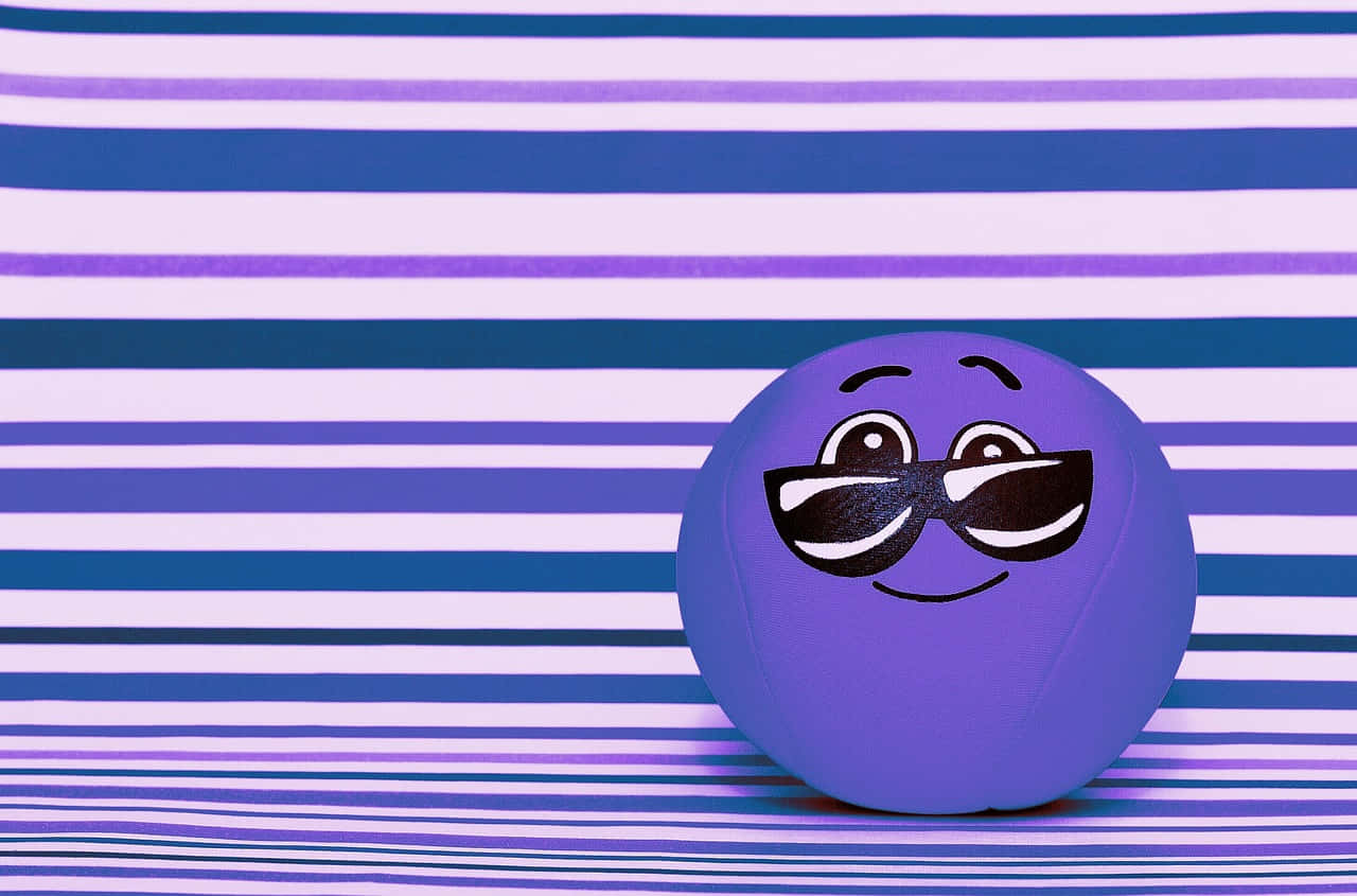 Purple Smiley Face With Sunglasses Wallpaper