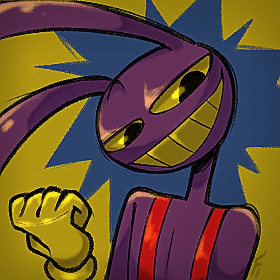 Purple Smiling Cartoon Character Illustration Wallpaper