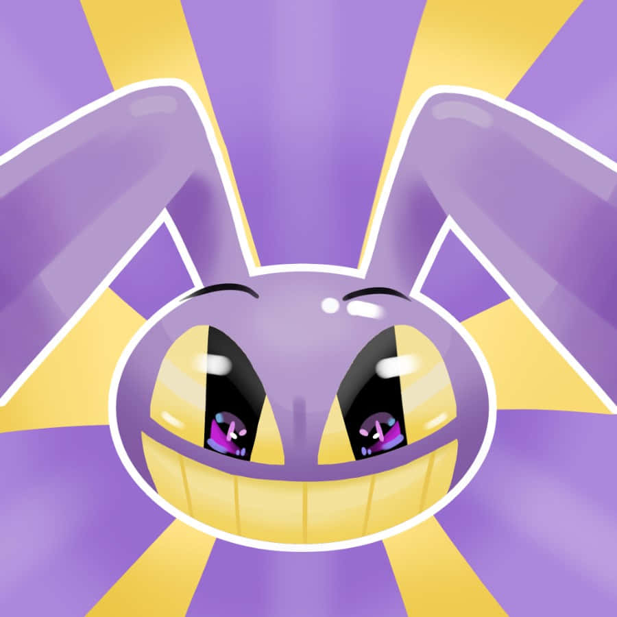 Purple Smiling Character Illustration Wallpaper