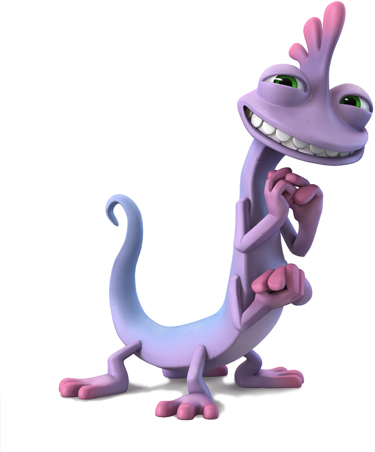 Purple Smiling Monster Character PNG