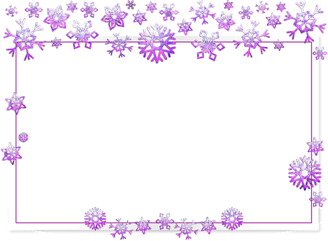 Purple Snowflake Frame PNG