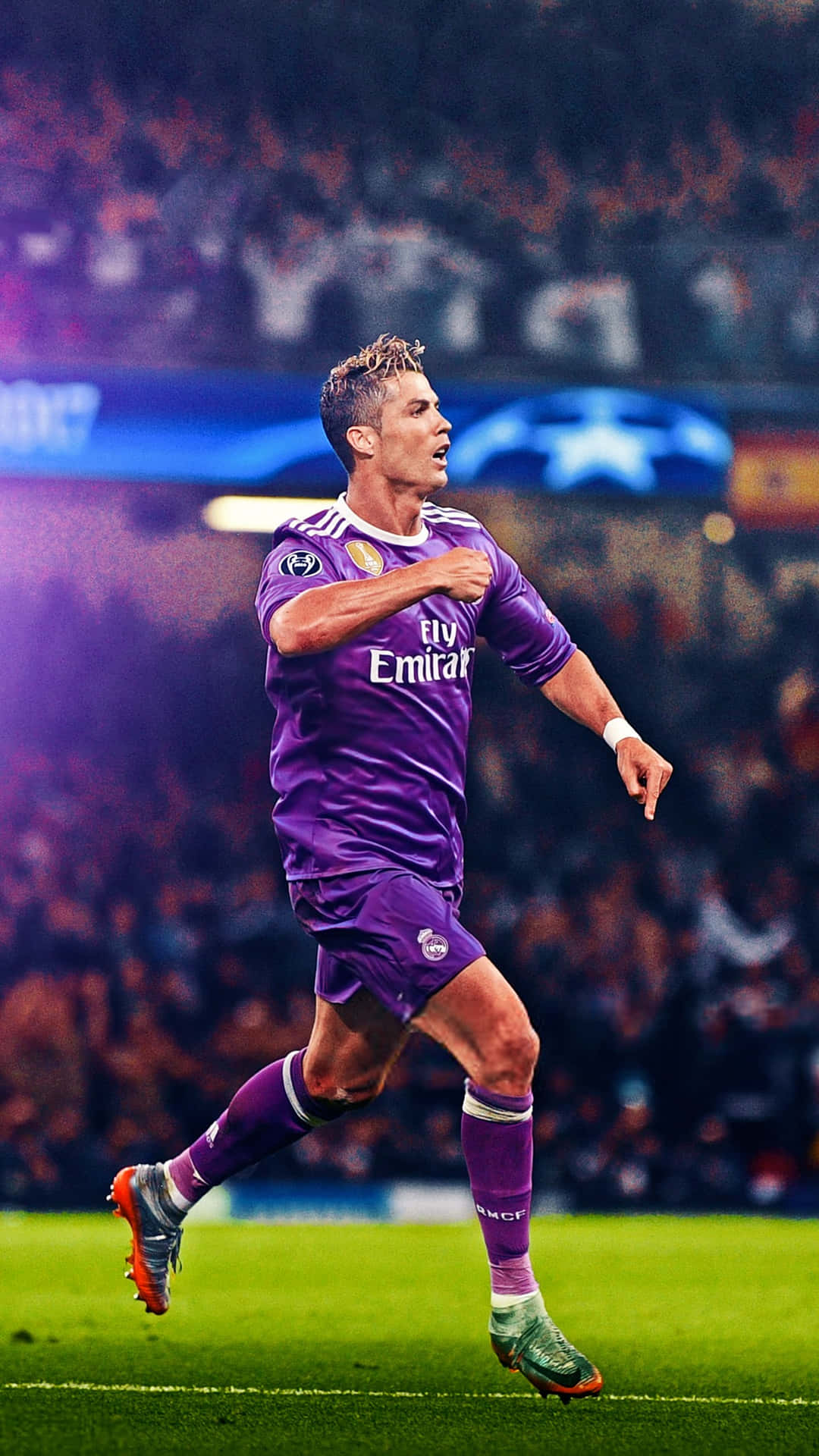 Purple Soccer Jersey Player Celebration Wallpaper