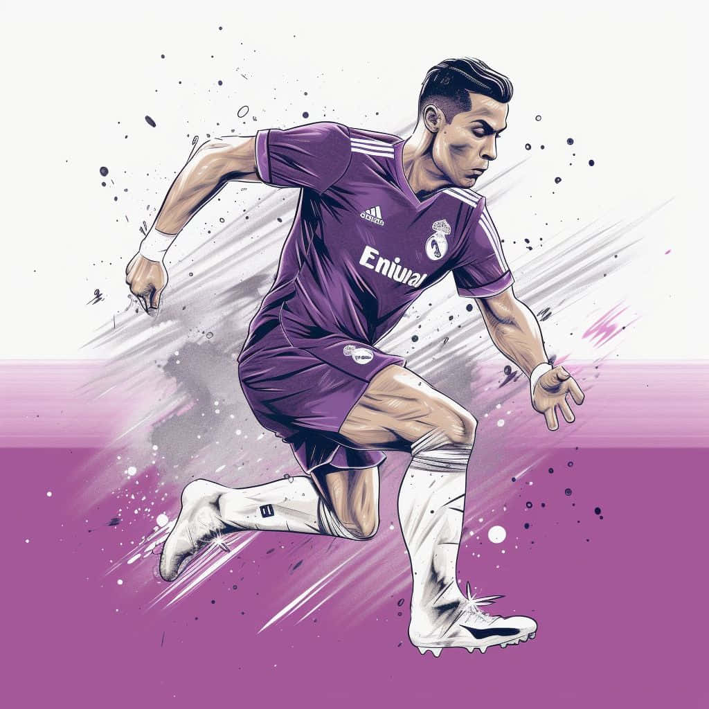 Purple Soccer Star Illustration Wallpaper