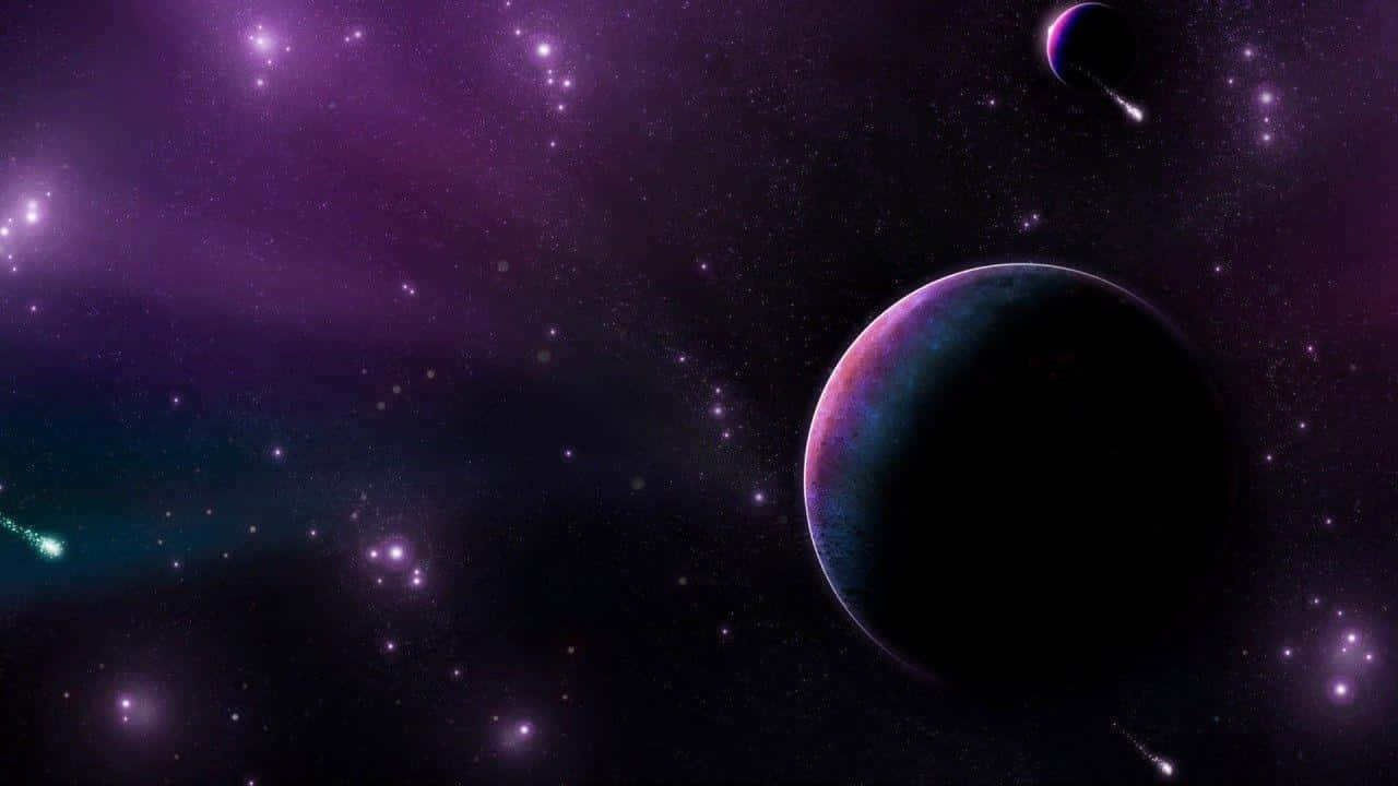 Viviuna Nuova Dimensione Di Colore Con Questo Bellissimo Sfondo Spaziale Viola.