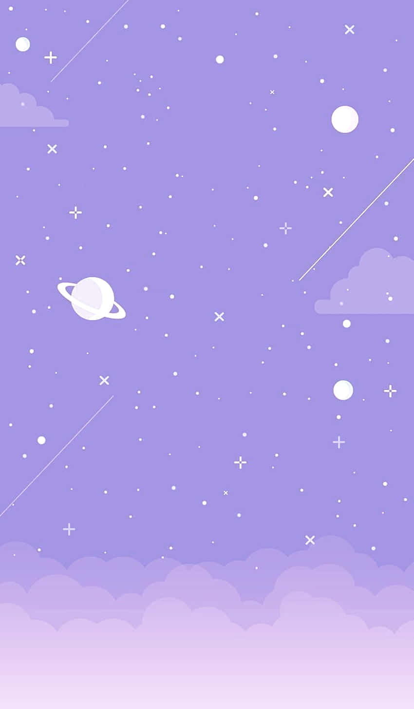 Purple Space Scene Illustration Wallpaper