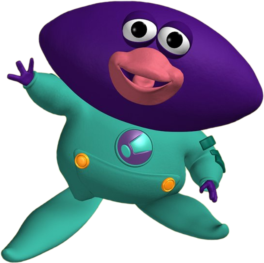 Purple Spaced Alien Cartoon Character PNG