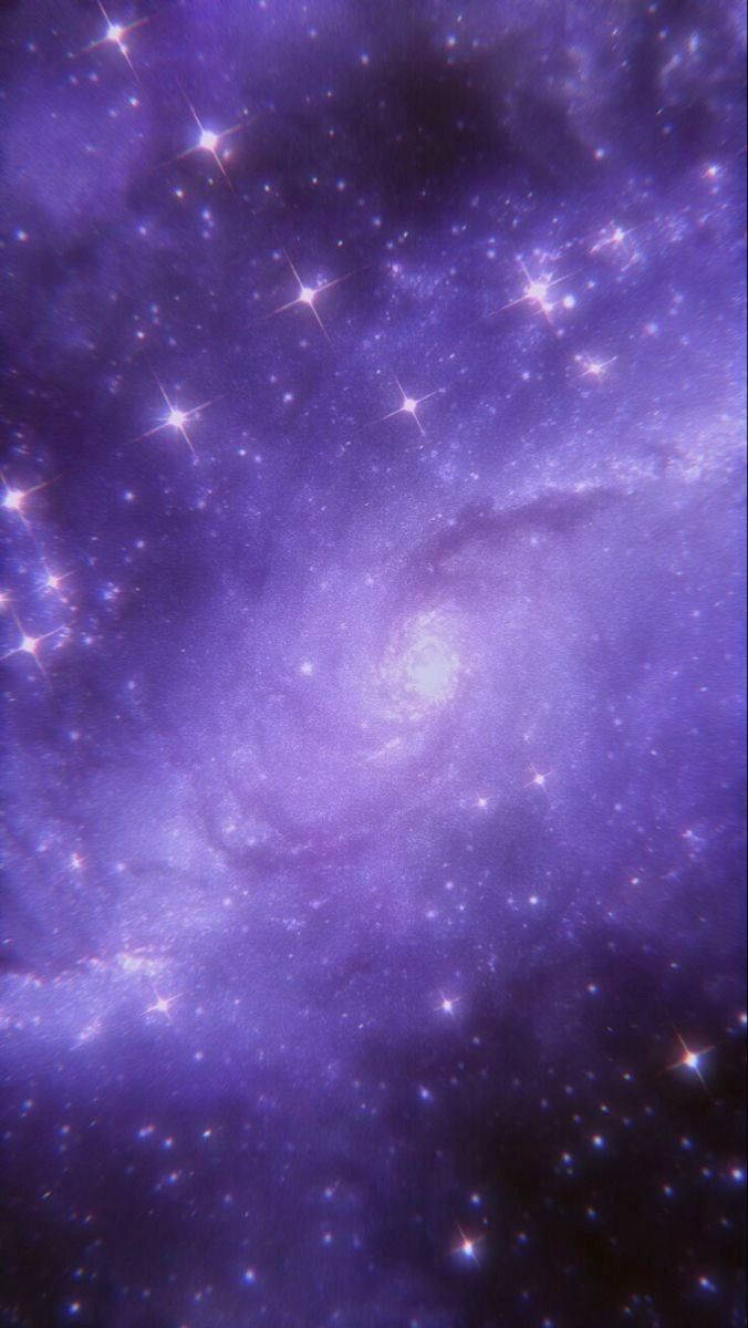 Iphonede Galaxia Púrpura Con Estrellas En Espiral. Fondo de pantalla