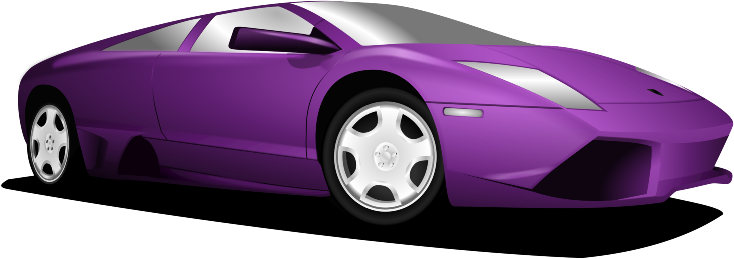 Purple Sports Car Illustration PNG