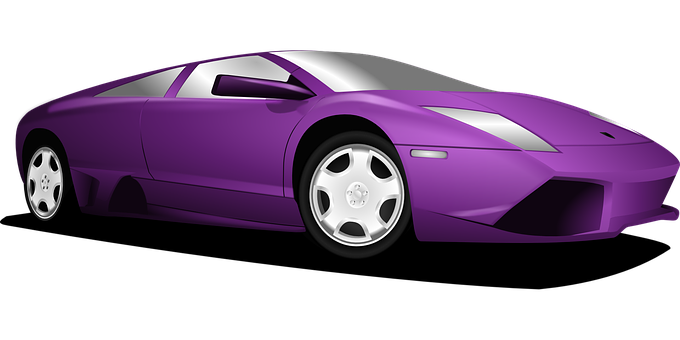 Purple Sports Car Illustration PNG