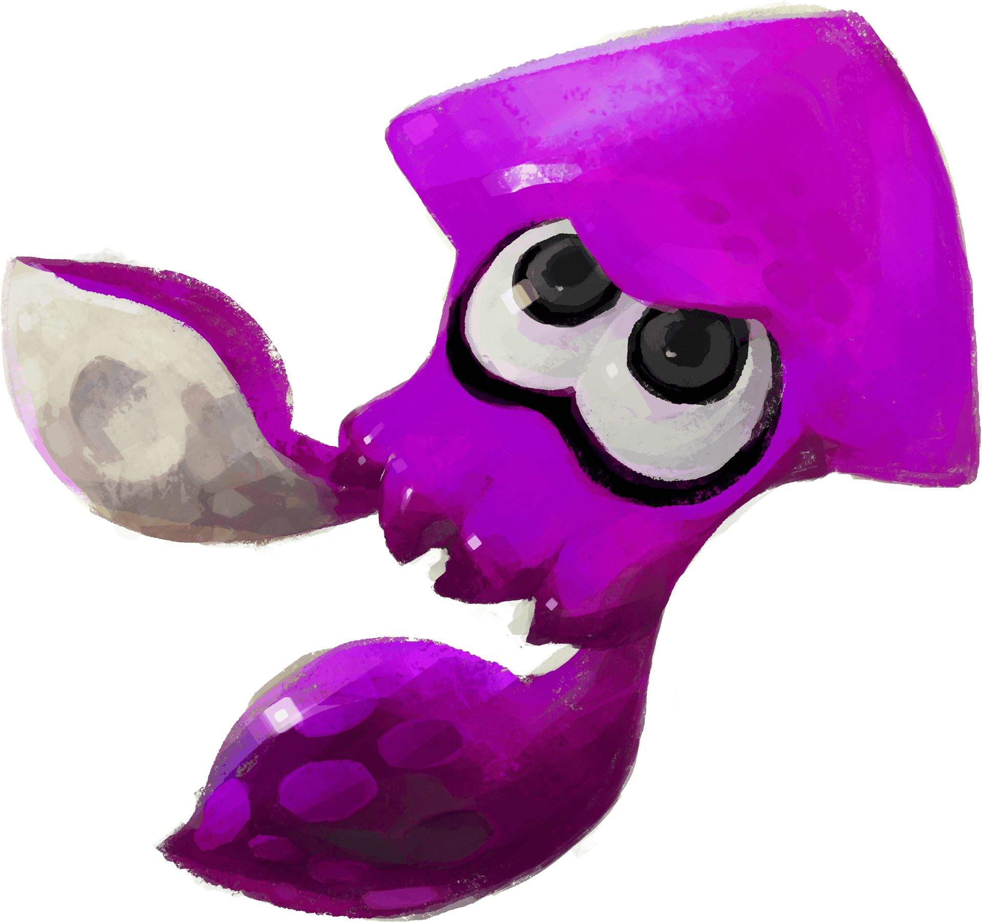 Purple Squid Cartoon Character PNG