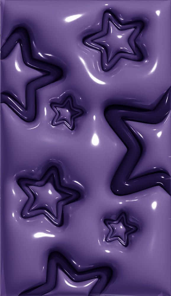 Purple Star Pattern3 D Texture Wallpaper