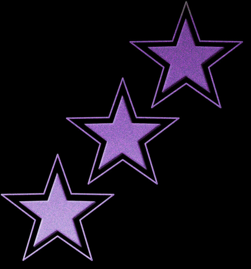 Purple Stars Black Background PNG