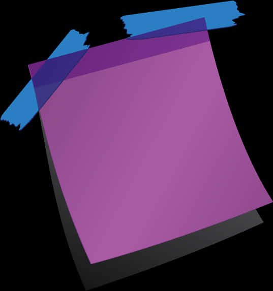 Purple Sticky Notewith Blue Tape PNG