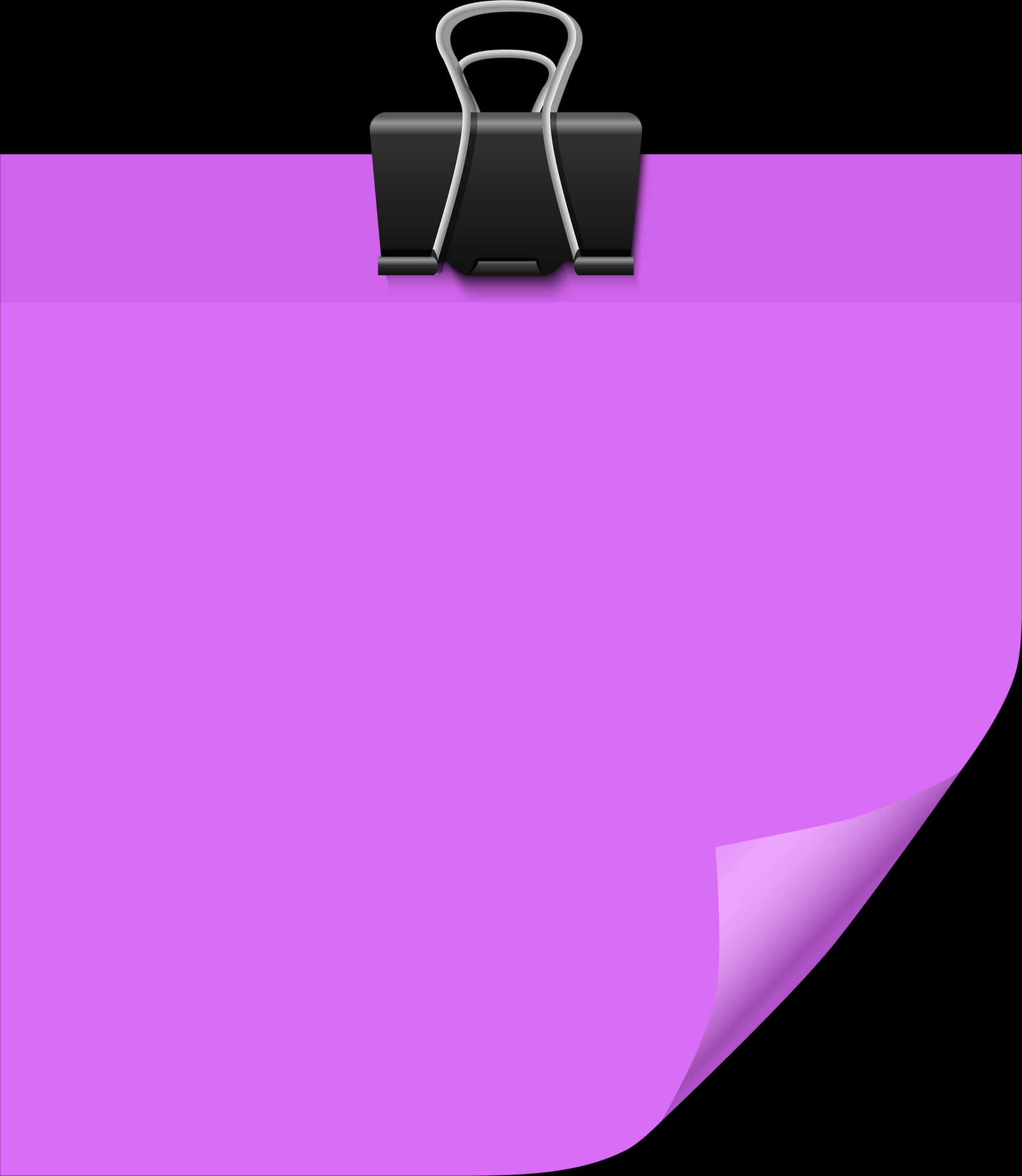 Purple Sticky Notewith Clip PNG